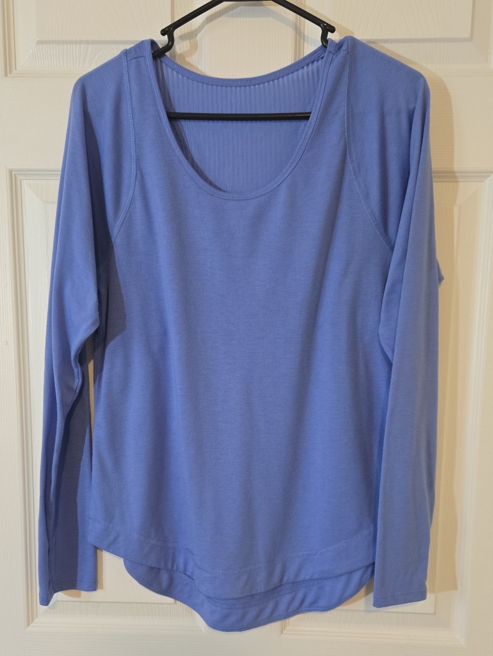 bcg Periwinkle Long Sleeve Scoop Neck Top